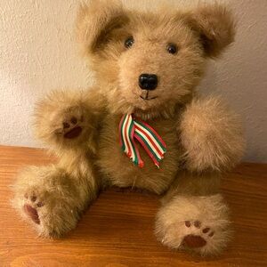 Vintage Fluffy Brown Jointed Teddy Bear